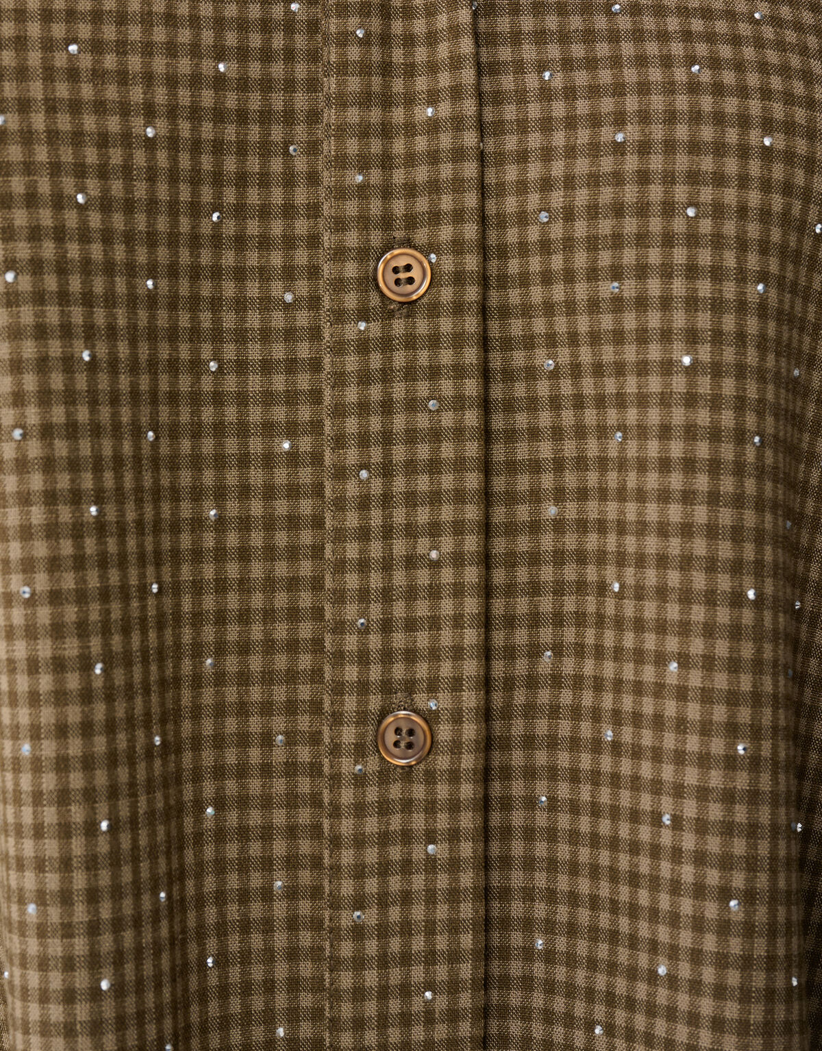 Oversized Ruiten Strass Blouse Bruin