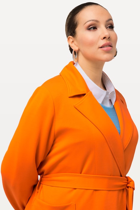 Jersey-Trenchcoat, Reverskragen, Bindegürtel, Raglan-Langarm