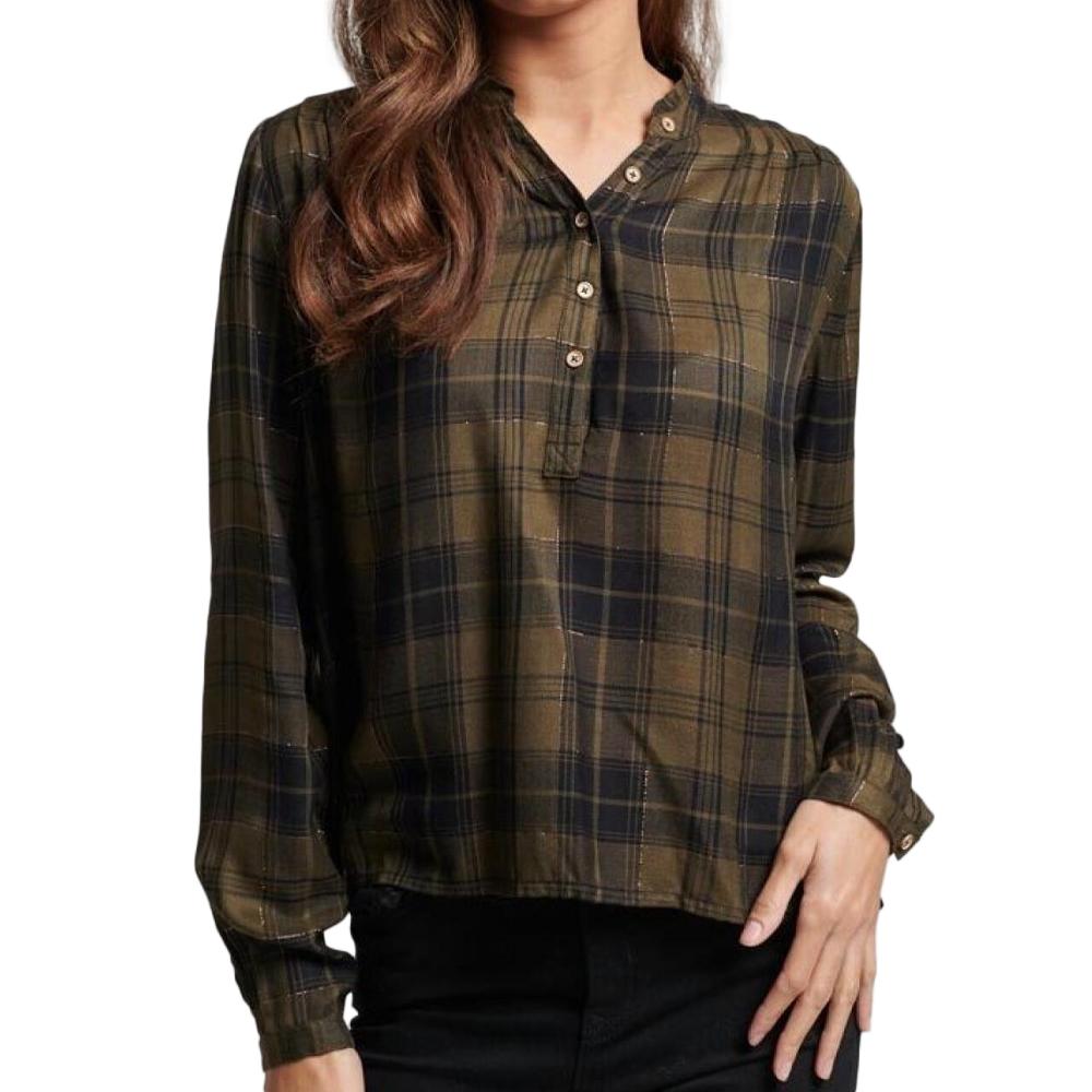 Superdry Chemise Kaki/Noir à Carreaux Femme Superdry W6011677A