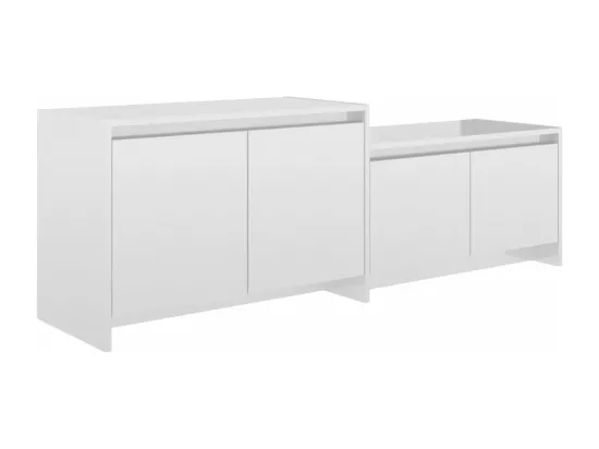 Meuble TV Blanc brillant 146,5x35x50 cm Bois d'ingénierie