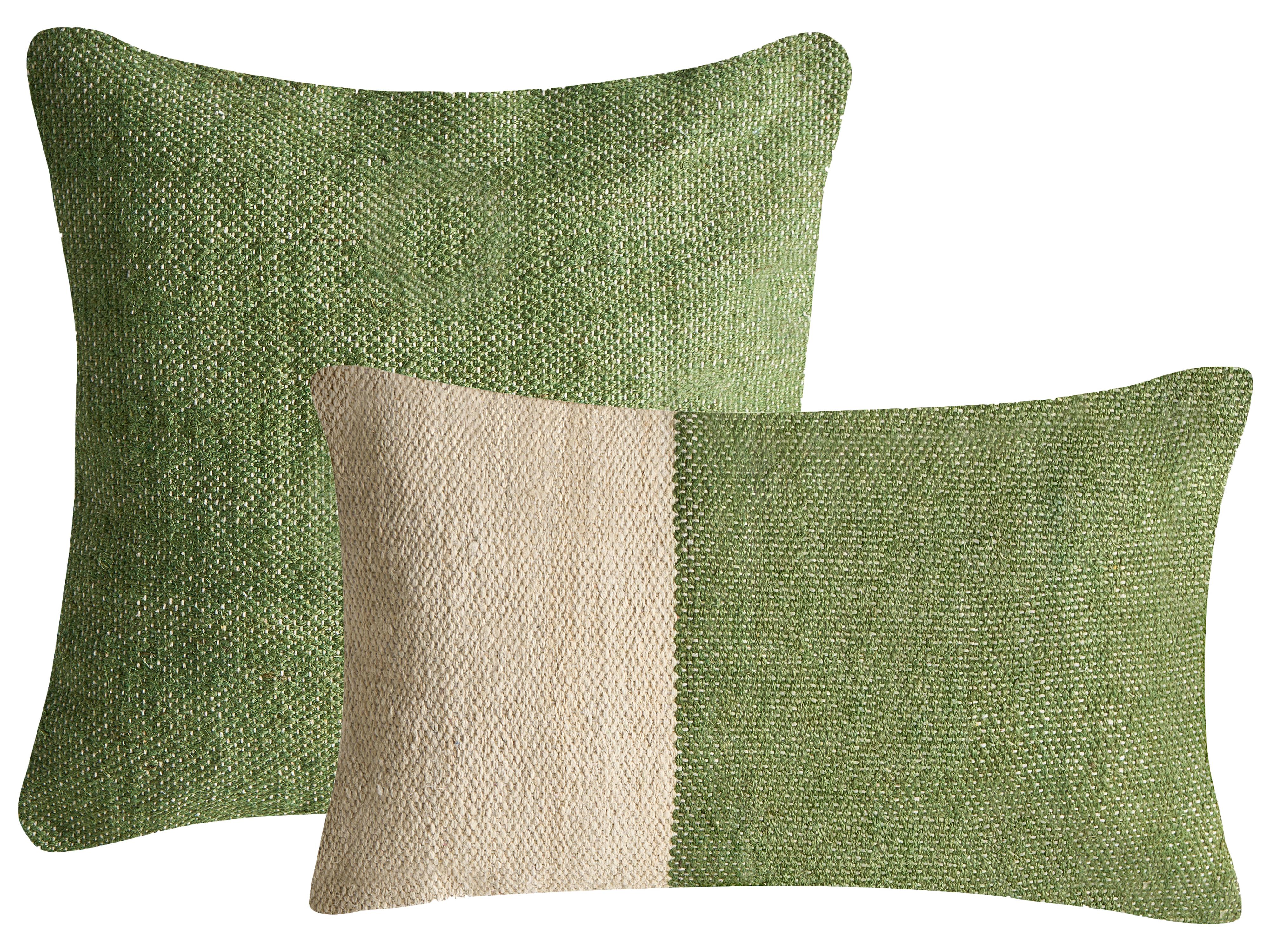 Set van 2 sierkussens ANISOPTERA Katoen 30 x 50 cm 45 x 45 cm Groen effen
