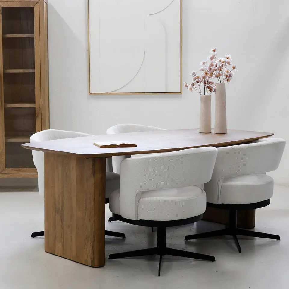 Eettafel Deens Ovaal - Naturel Mangohout - 200x100x75cm - Dai