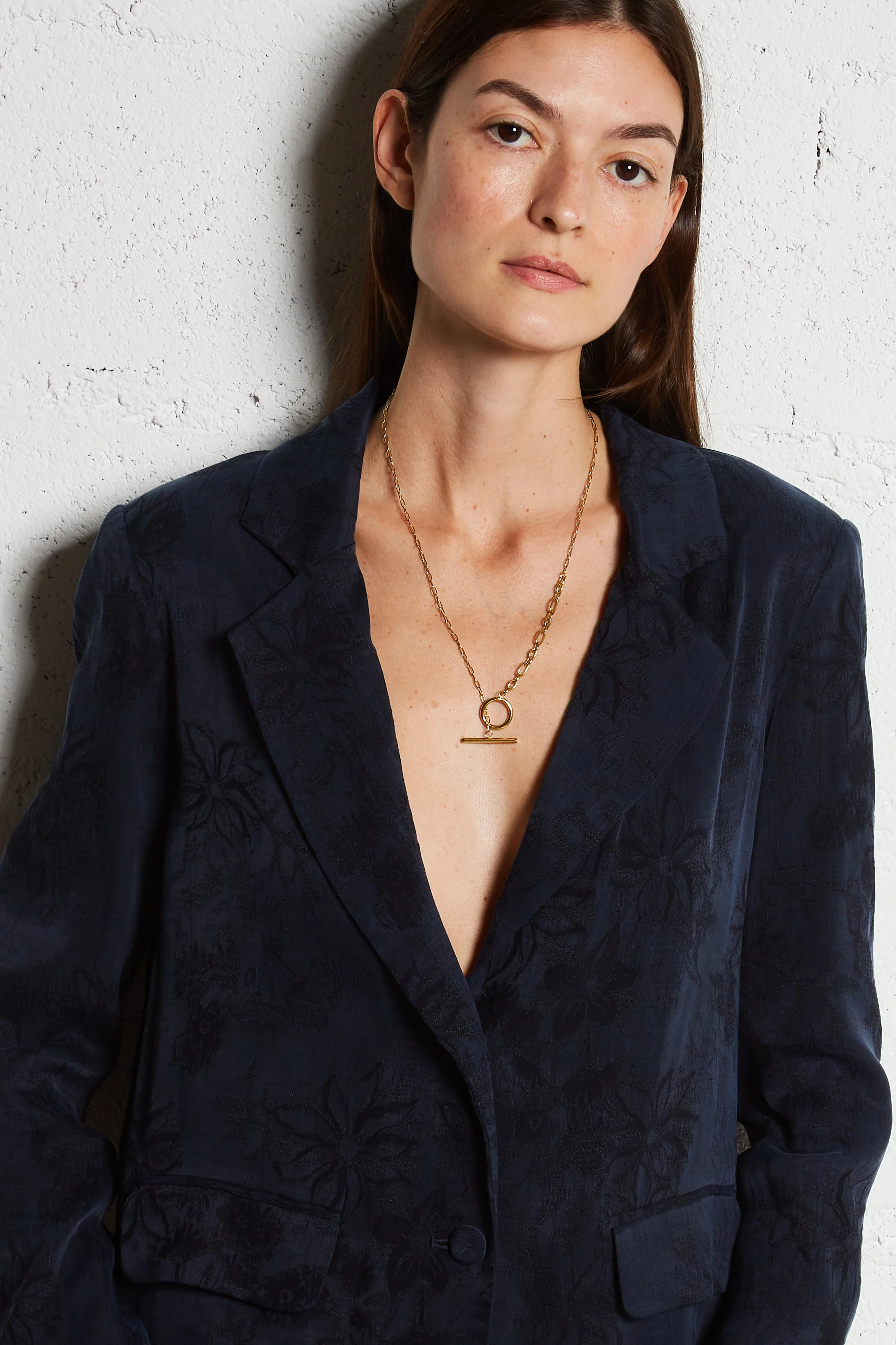 NAGOYA - Veste de tailleur en jacquard| Bleu