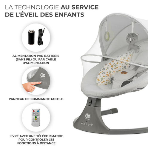 Transat balancelle électrique Lumi 2 light grey - Gris - KINDERKRAFT