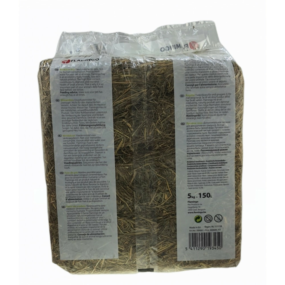 Foin de pré alimentation, 150 litres soit 5 kg pour rongeurs