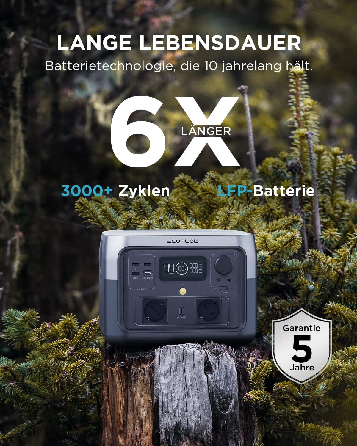 EF ECOFLOW Tragbare Powerstation RIVER 2 MAX, 512Wh Solargenerator mit LiFeP04, Schnellladung in 1 Stunde, für Camping/Wohnmobile, Kleine Verpackungsmängel, Produkt unbenutzt(Generalüberholt)