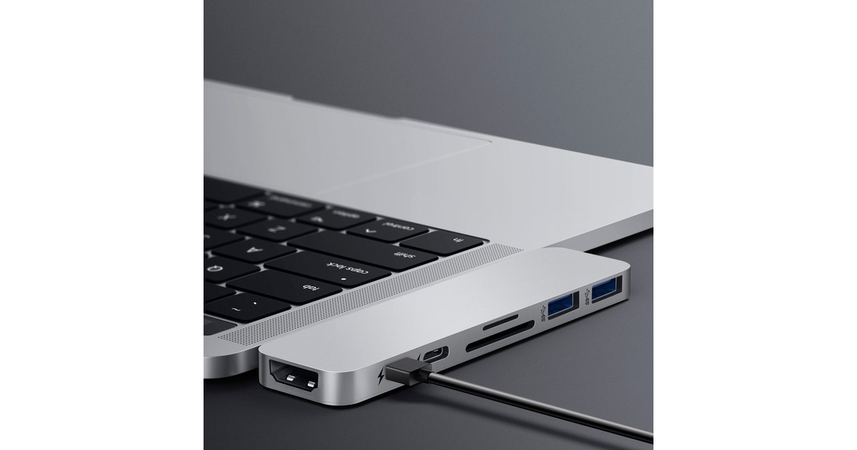 HyperHyperDrive DUO 7-in-2 USB-C Hub dockingstation  (Zilver)