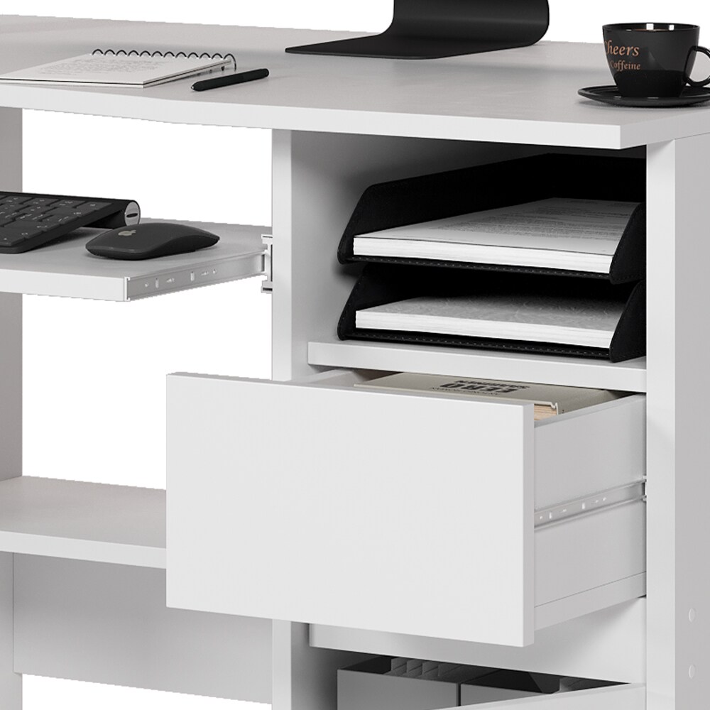Vicco Schreibtisch Arbeitstisch Computertisch Polo auf Rollen Schubladen Ablagen