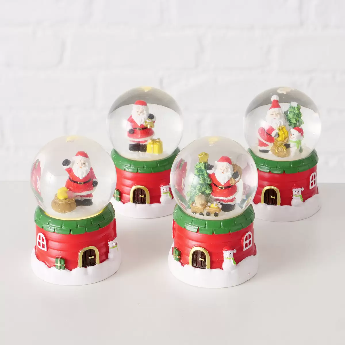 Schneekugel mit LED Hunky rot,weiss