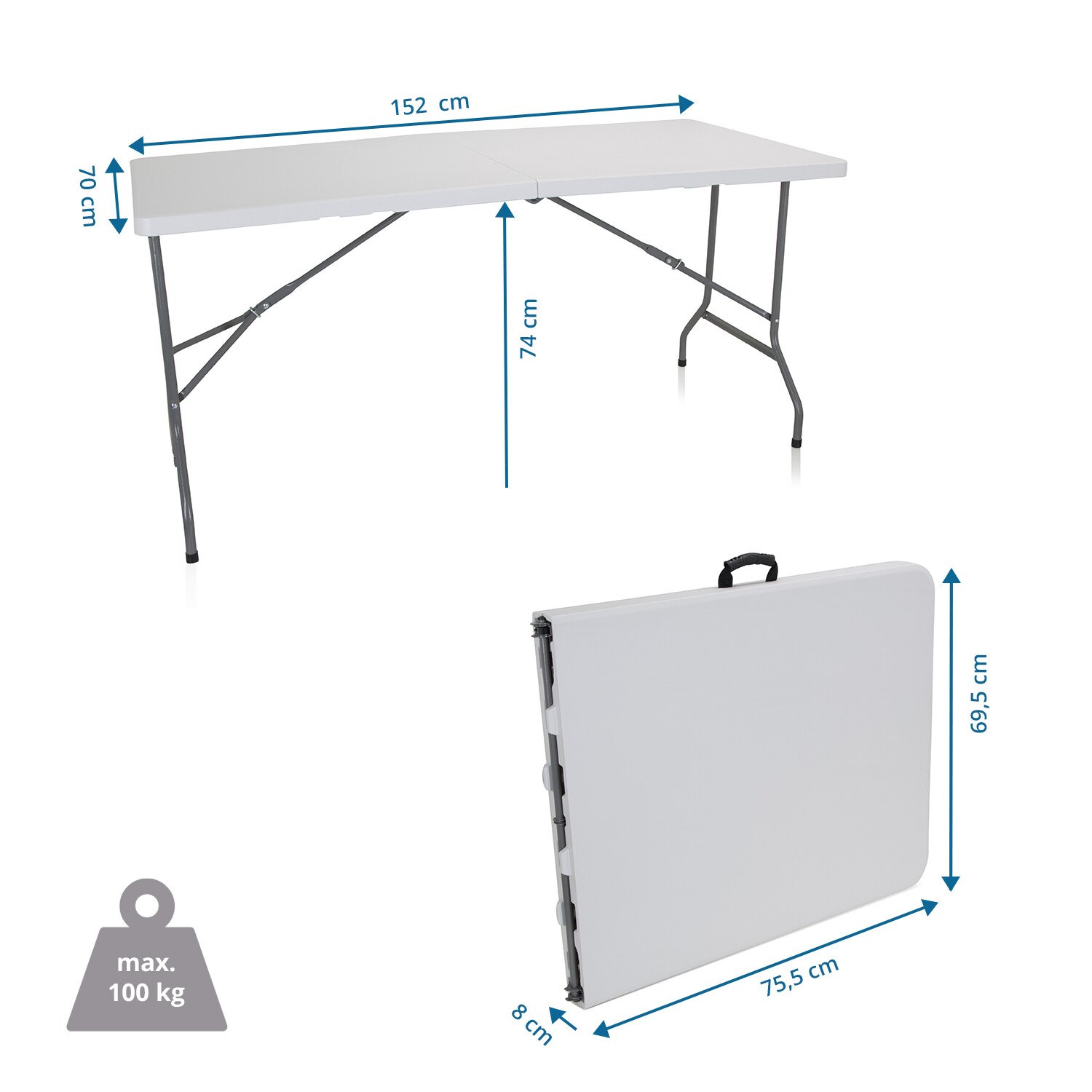 Klapptisch EASY UP MULTI II Metall, Kunststoff hjh OFFICE