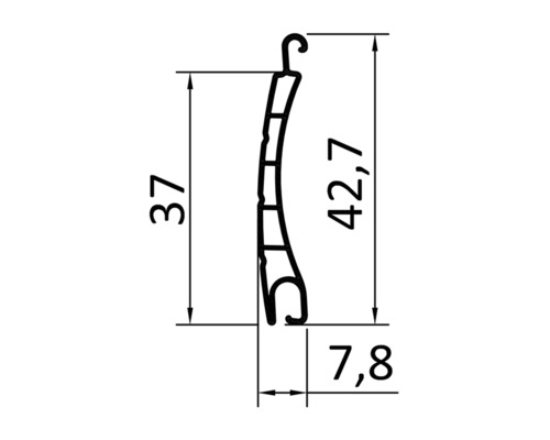 ARON voorzetrolluik, PVC grijs, 950 x 2115 mm, aluminium kast, RAL 7016 antracietgrijs, riemtrekker links