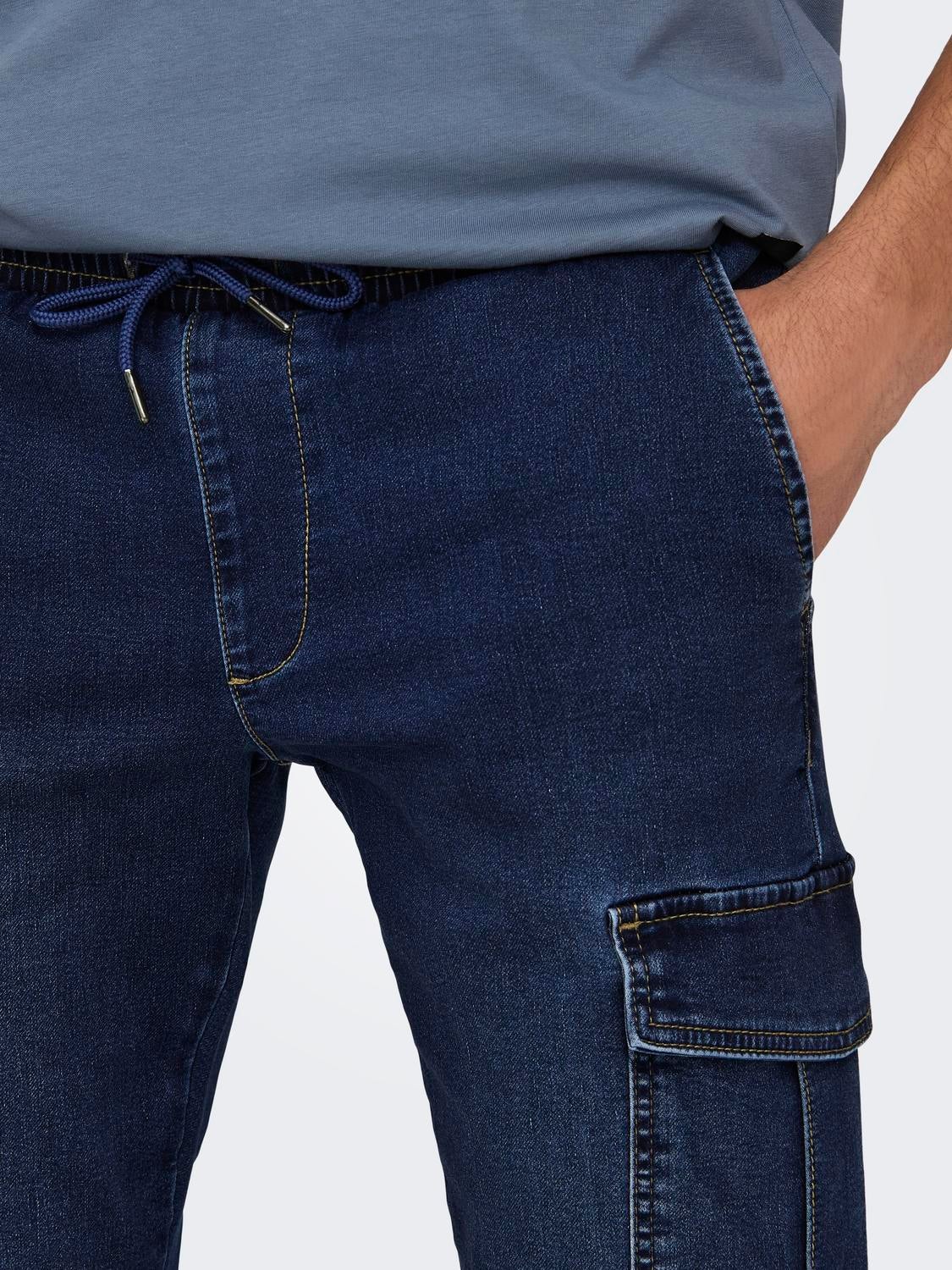ONSWEFT Mid Rise Normal geschnitten Jeans Dark Blue Denim