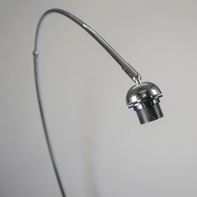 QAZQA - Moderne booglamp, chroom, verstelbaar, zonder kap | Woonkamer - Staal, rond - LED-compatibel, E27