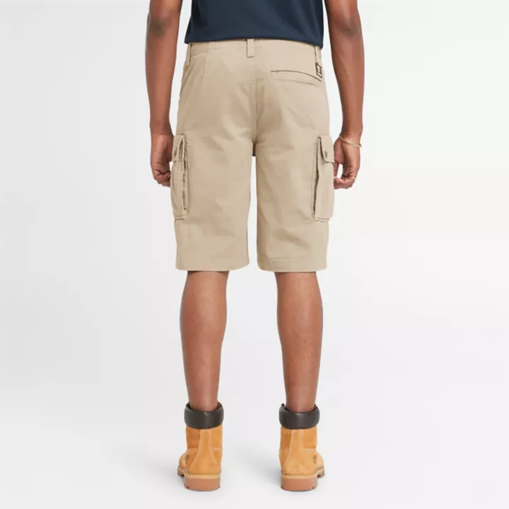 Short cargo en sergé pour homme en beige