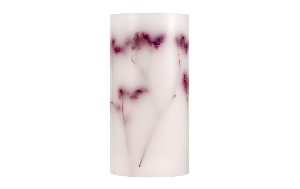 LED-Kerzen Set Shiny Bloom, Ø 7.6 cm, Violett/Weiss, 2 Stk.LED-Wachskerze, 2er Set