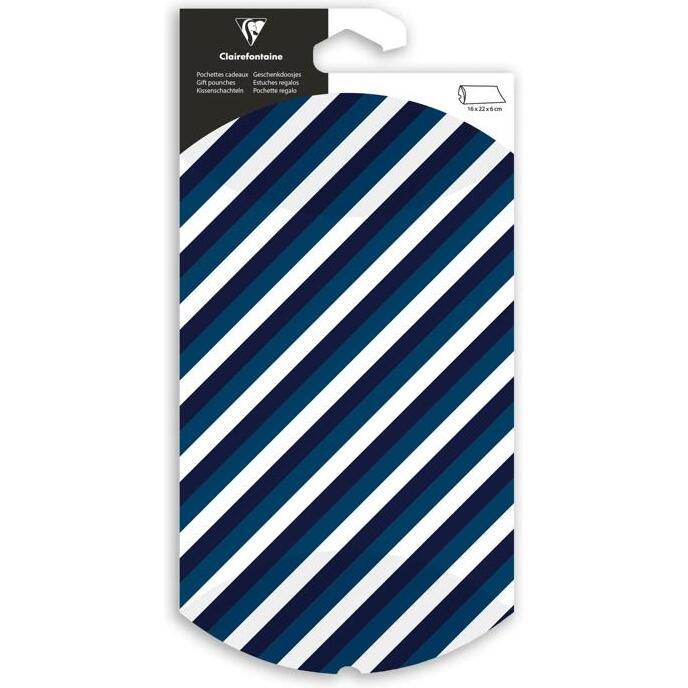 Pochette cadeau, 16x22cm, Blue Line - Bleu
