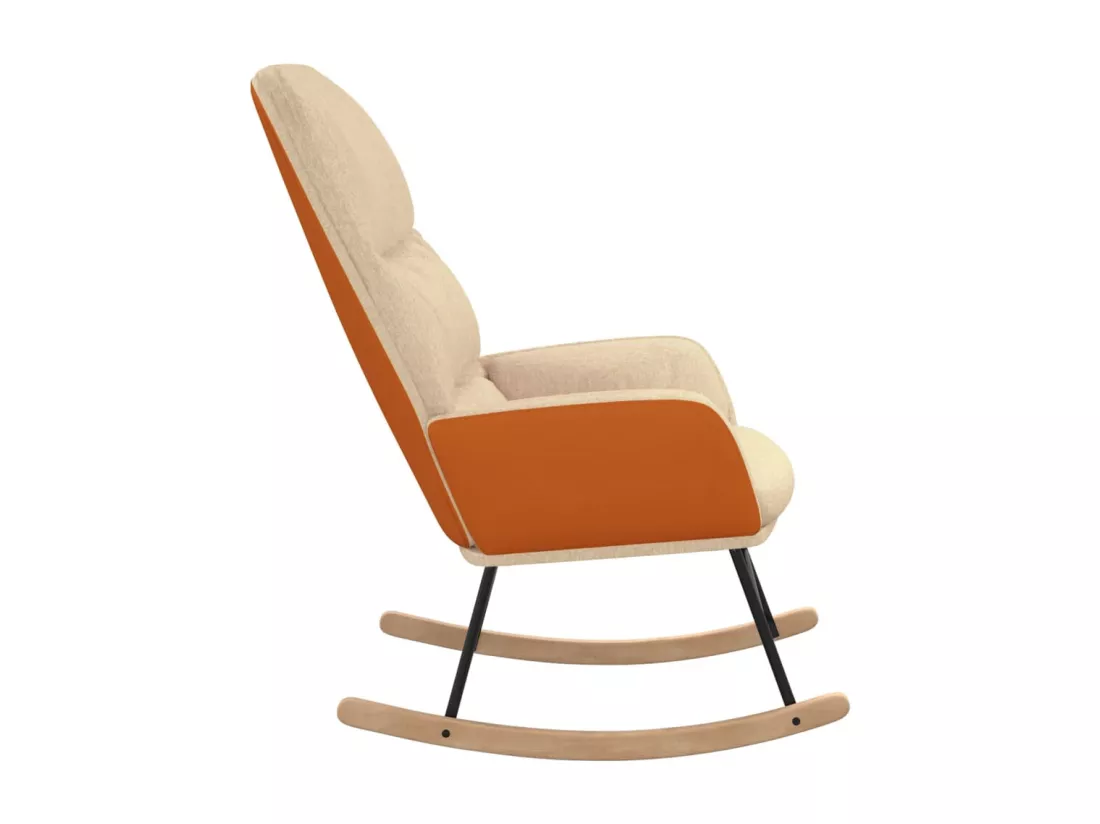 Chaise à bascule Blanc crème Tissu
