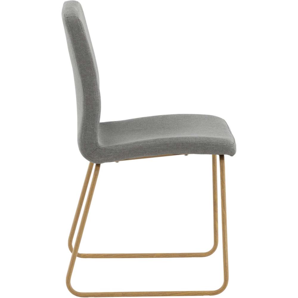 Chaise en acier imitation bois et gris mace (lot de 2)