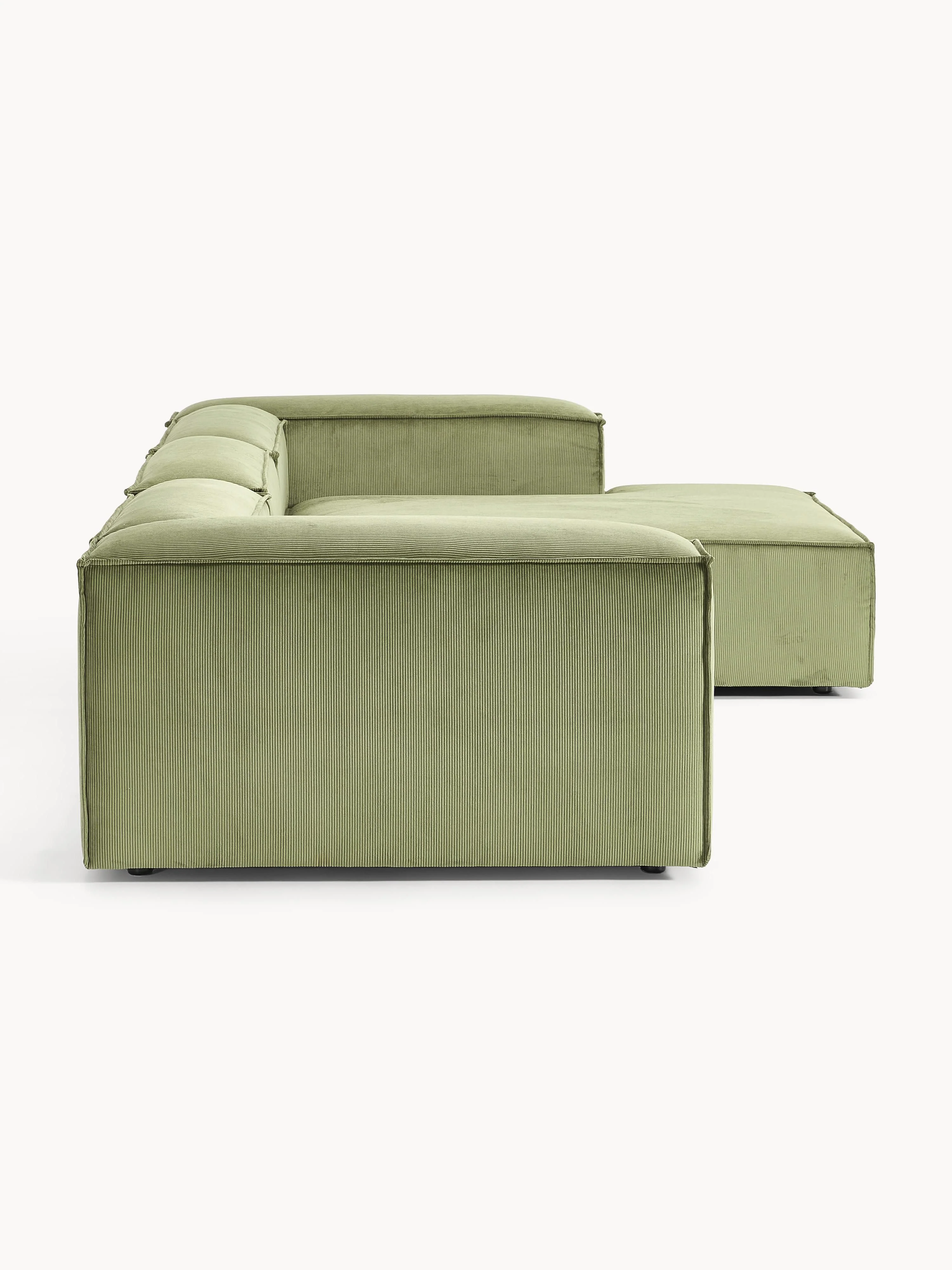 Modulaire ribfluwelen hoekbank Lennon (4-zits)