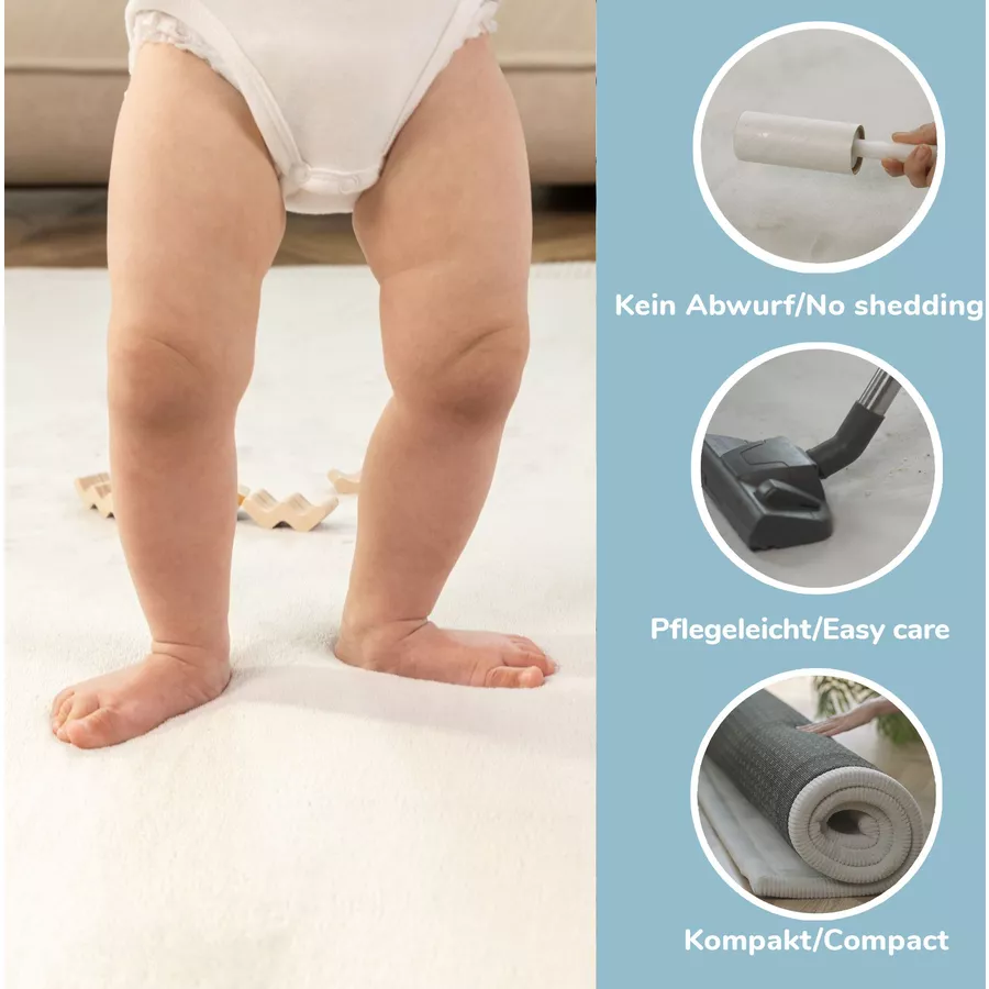 Hakuna Matte Samtmatte-Spielmatte für Baby 200 x 150 cm, Grau