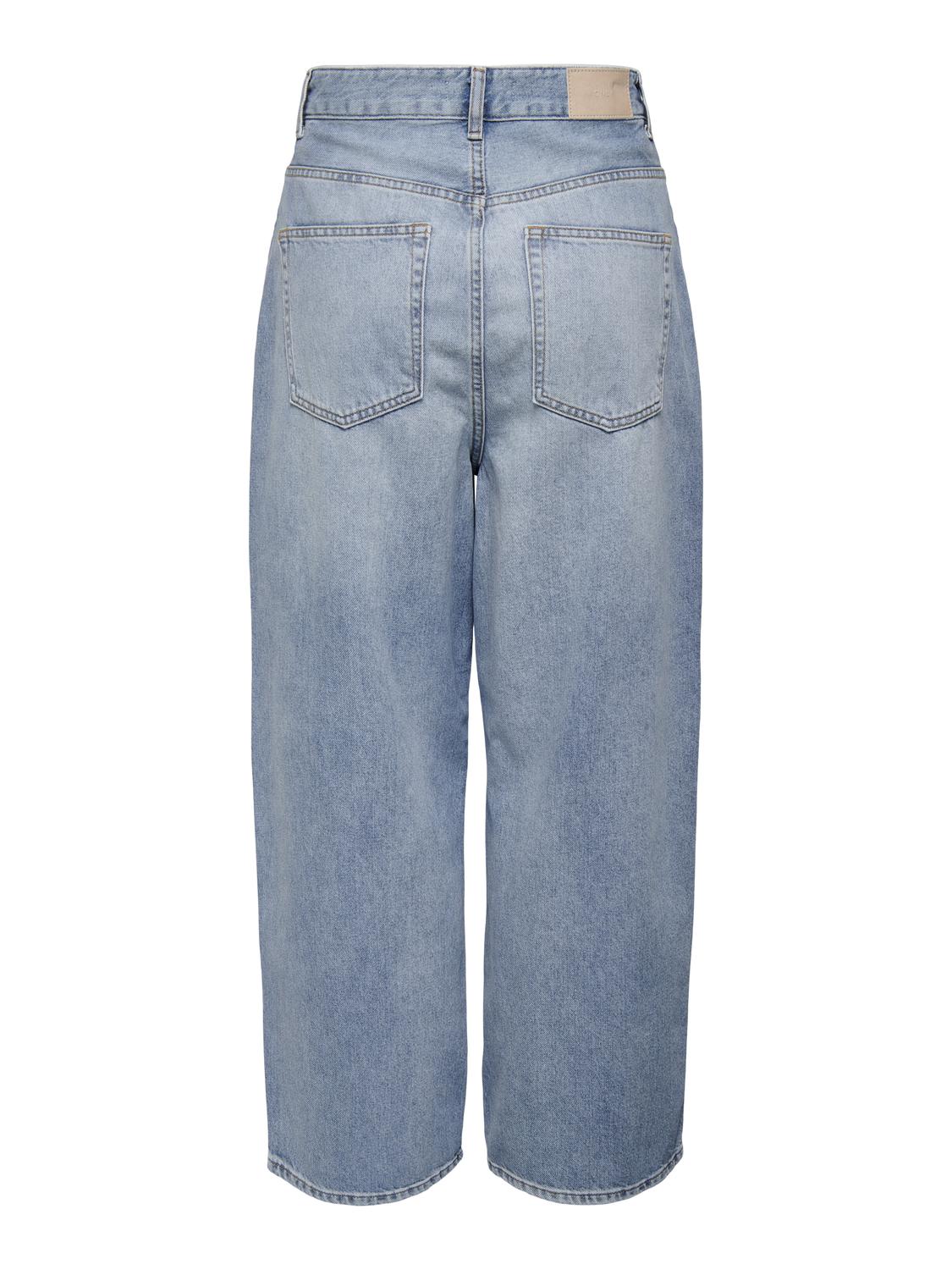 ONLZANE Hohe Taille Lockerer Sitz, verkürzt Jeans Light Blue Denim