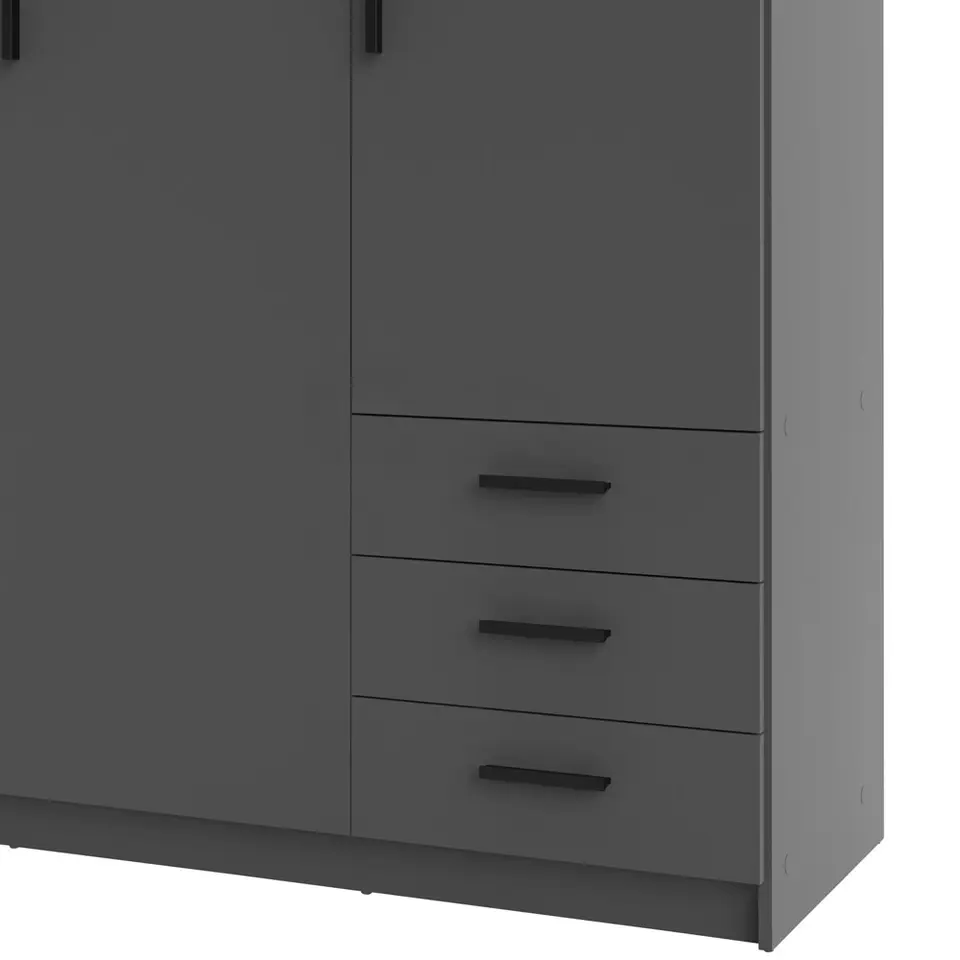 Kledingkast Sprint 3-deurs - antracietkleur - 200x147x50 cm