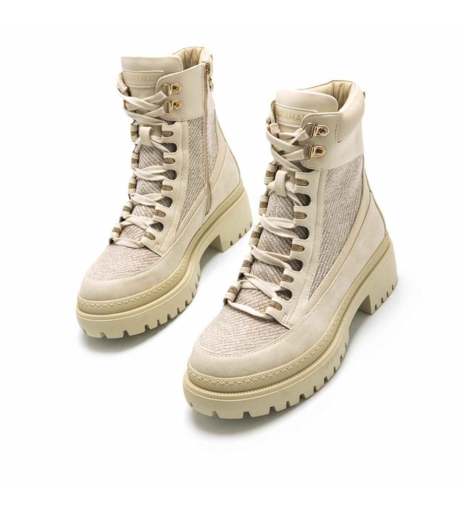 Botas de cano curto Mariamare, somente bege.