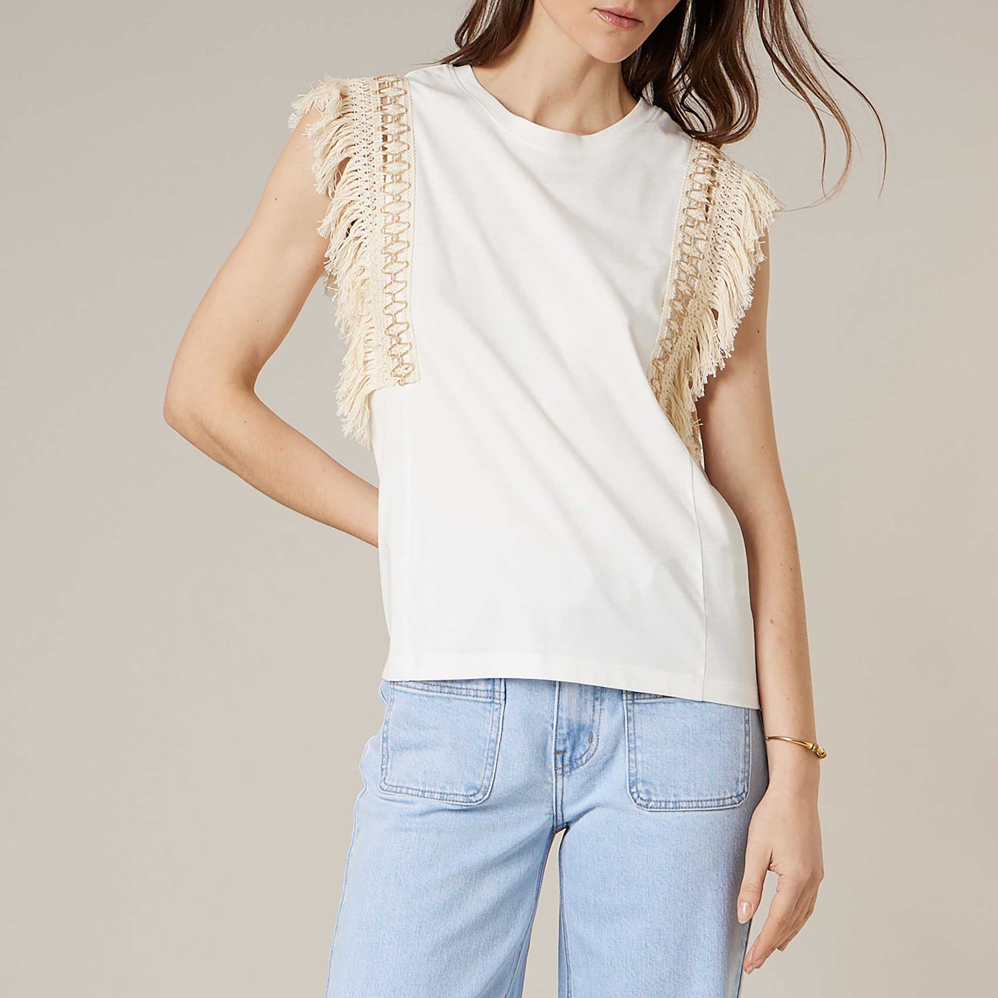 T-shirt Femme beige