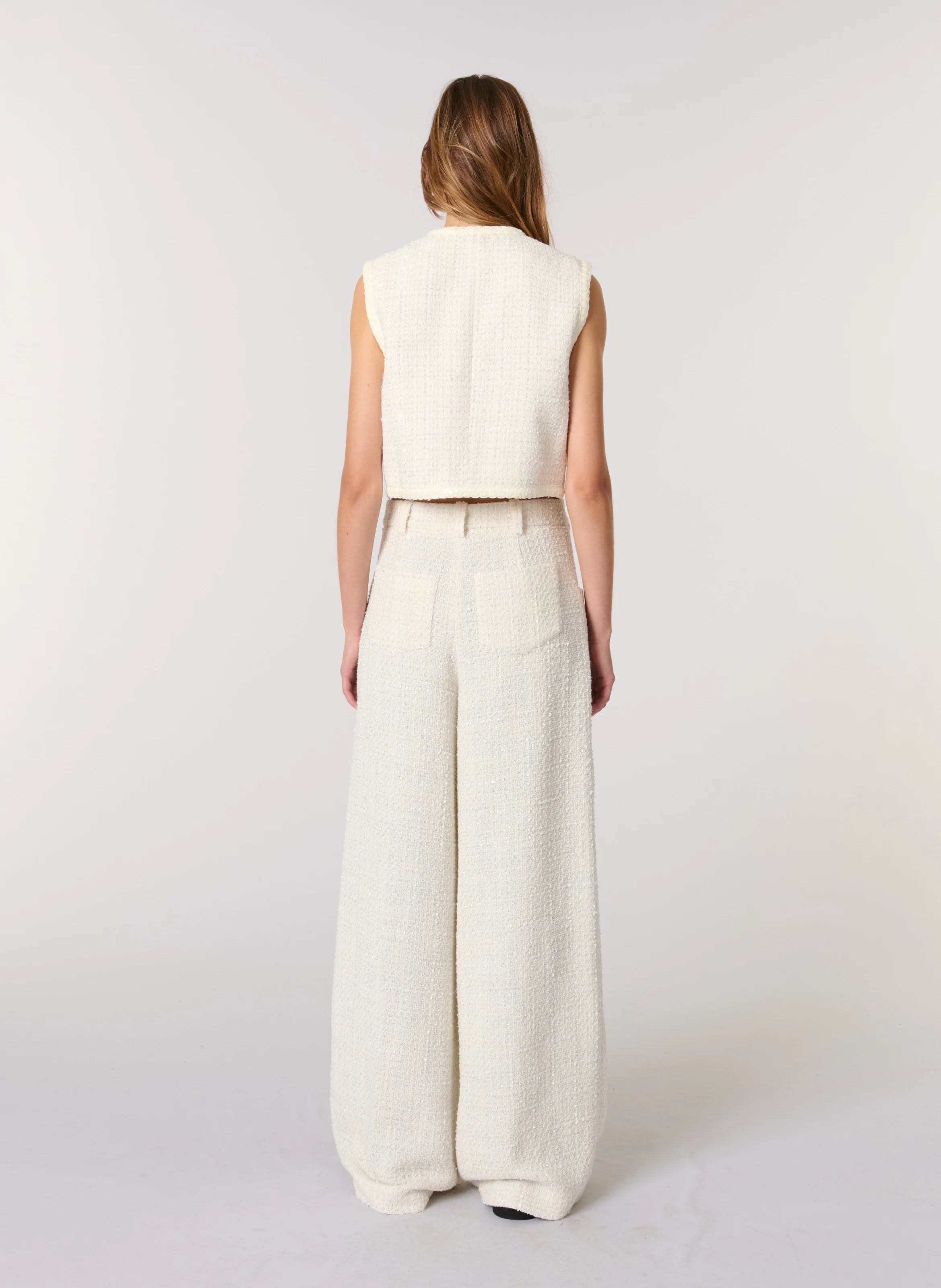 Gilet de tailleur en tweed | Beige