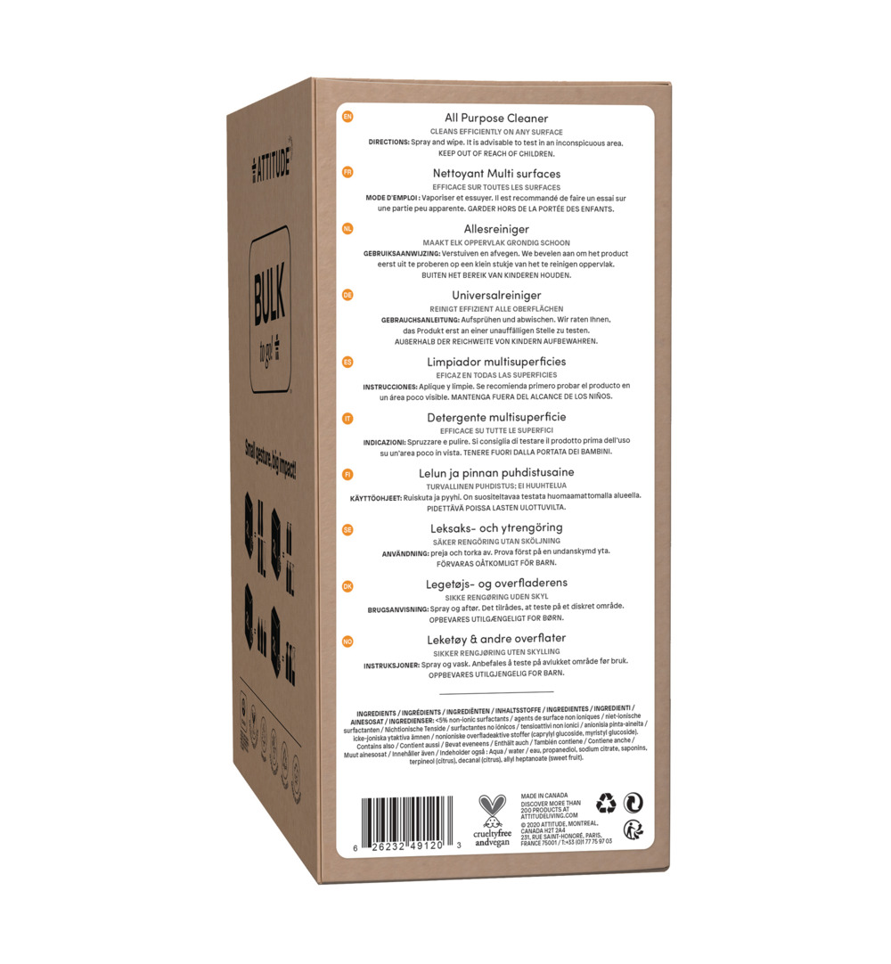 Attitude Nature+ Bulk2Go Allesreiniger Citrus Zest (2000 ml)