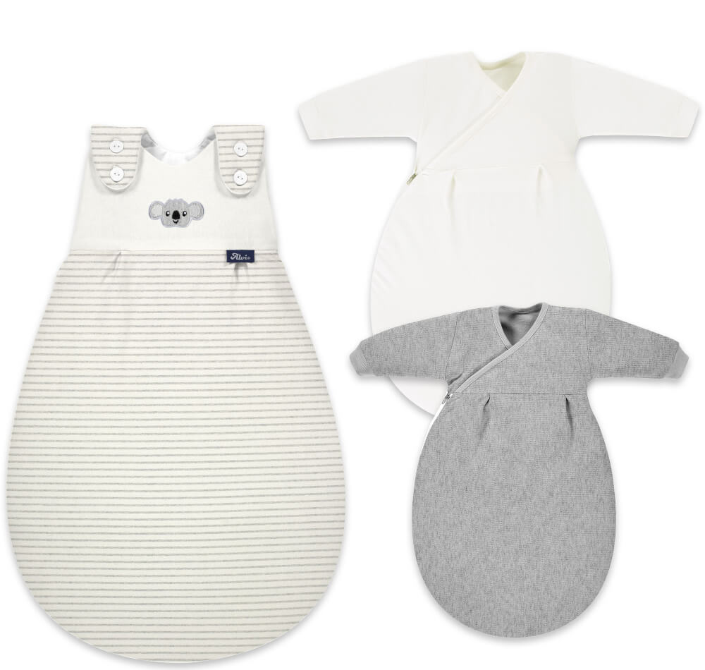 ALVI Baby-Mäxchen 3tlg. Organic Cotton Ringlets Koala gray, 68/74