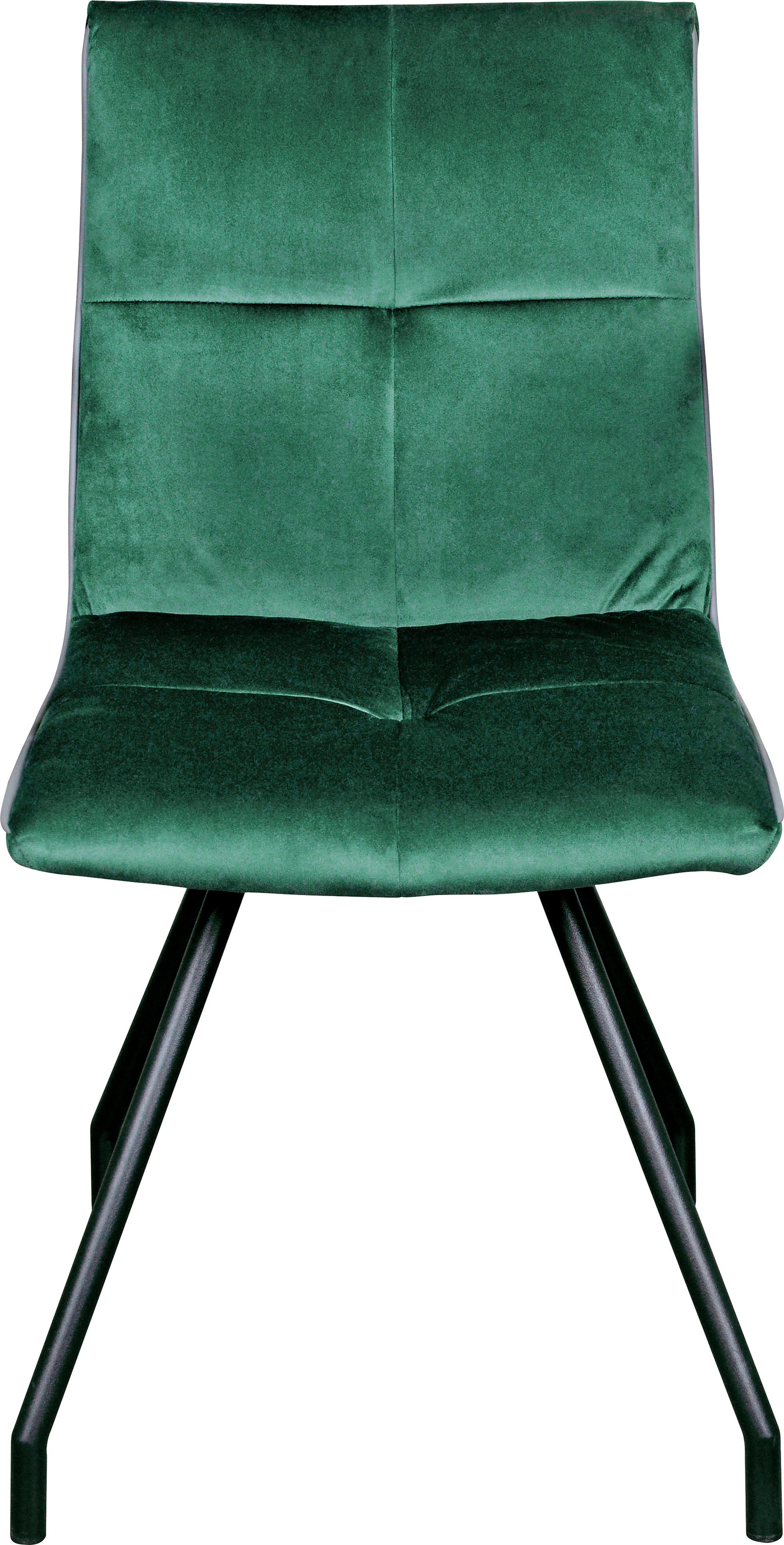 Kayoom Polsterstuhl »Stuhl Eaden 125 2er-Set, samtiger Stoffbezug, Paspel aus Kunstleder« (Set) 2 Stk.stilvoll, pflegeleicht, zeitgemässe Farbgebung, samtiger Stoffbezug