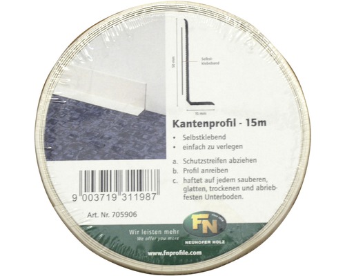 Plint KU006 wit zelfklevend 15 x 50 x 15000 mm
