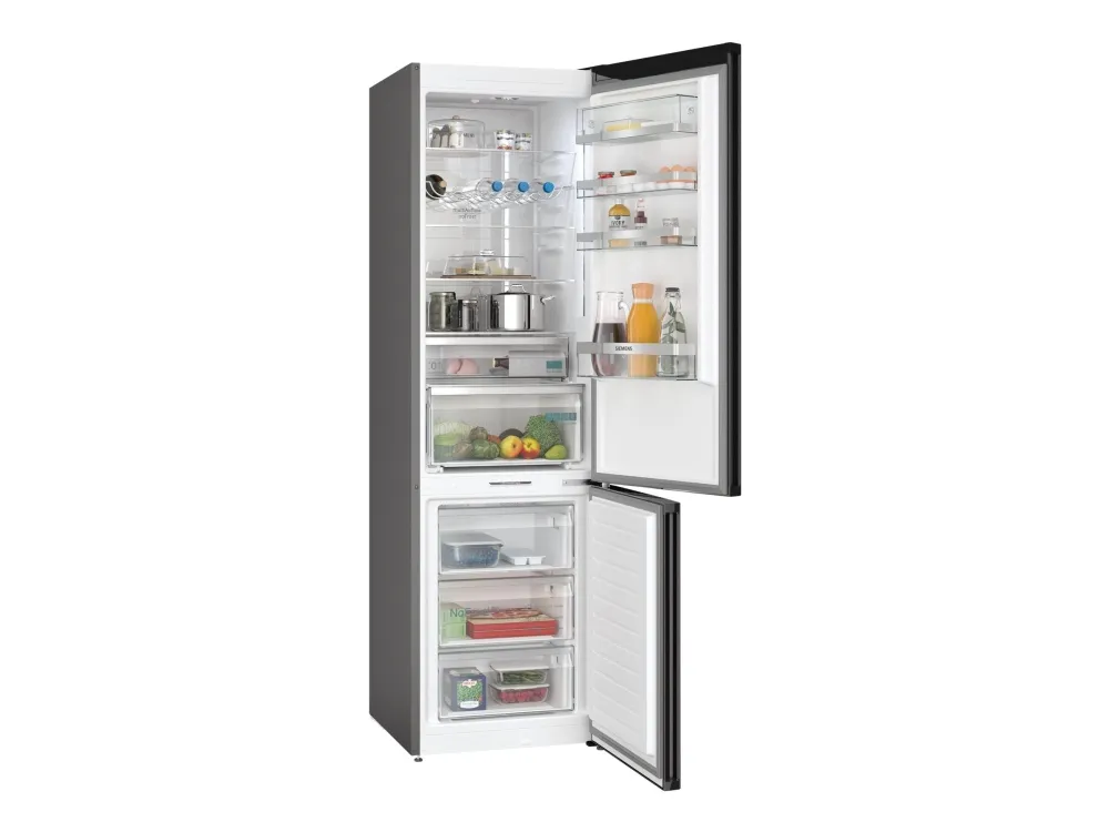 Siemens iQ500 KG39NAXCF - Køleskab/fryser - bund-fryser - Wi-Fi - bredde: 60 cm - dybde: 66.5 cm - højde: 203 cm - 363 liter - Klasse C - BlackSteel