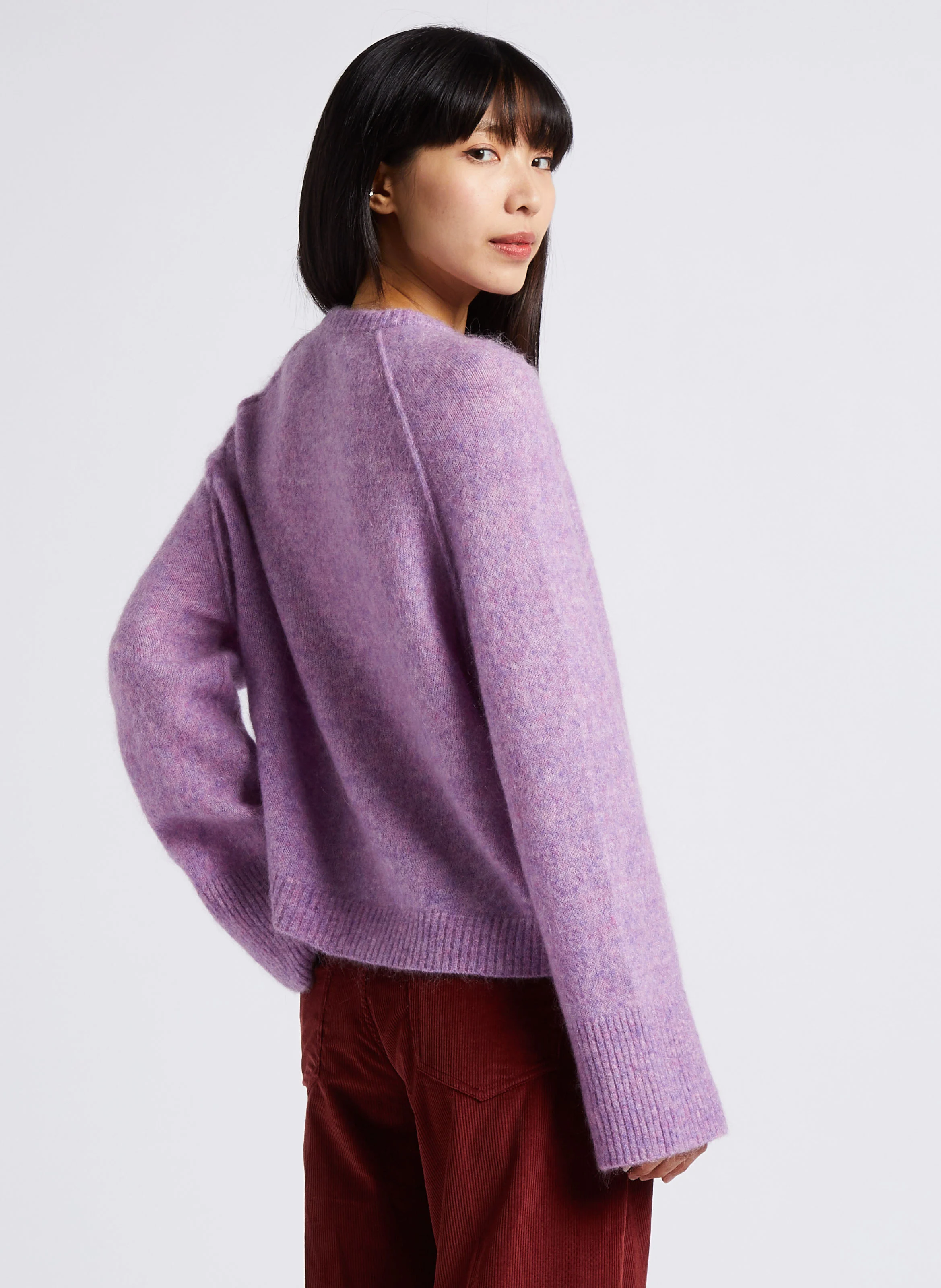 NOCCIOLO - Pull ample col rond en laine mélangée | Violet