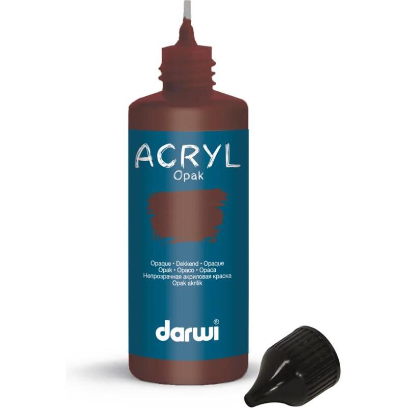 Darwi Flacon de 80 ml de Peinture Acrylique Universelle Opaque - Sienne brûlée