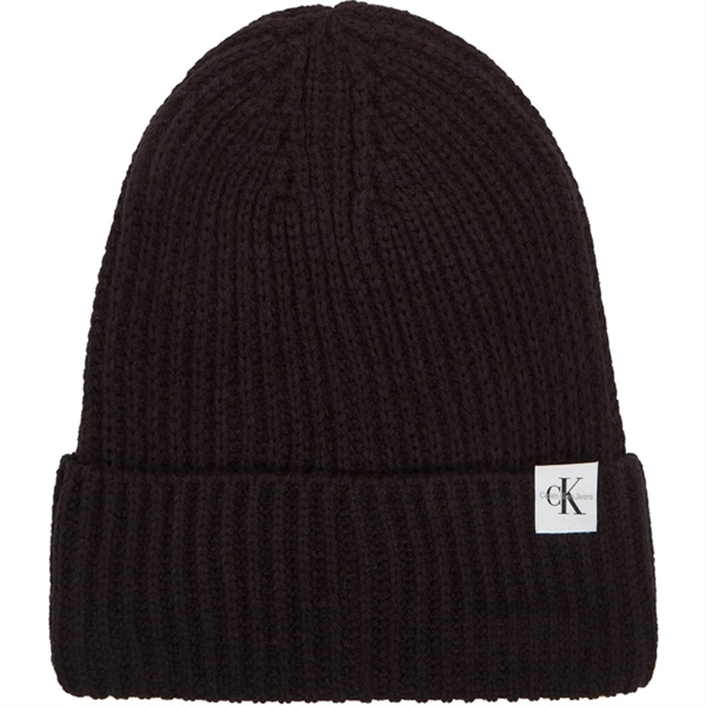 Køb Calvin Klein Monogram Rib Beanie Ck Black