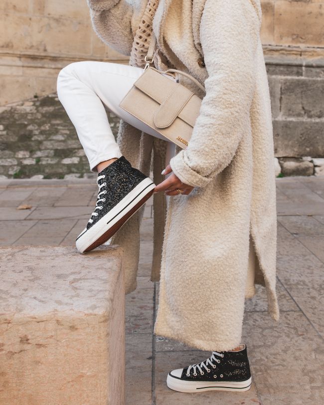 Basket femme noire en toile montante - Katie