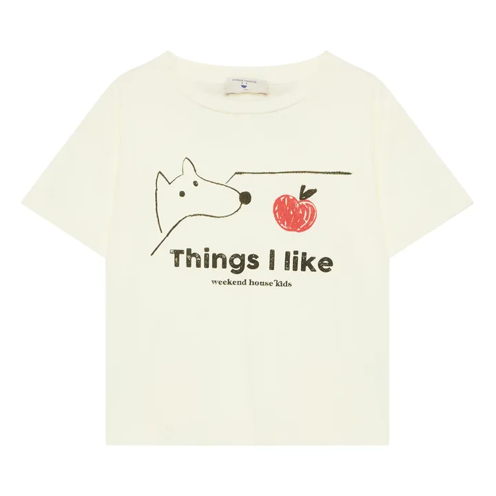 Weekend House T-Shirt Things I Like Coton Bio | Jaune pâle