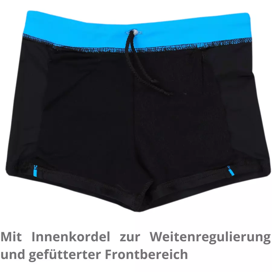 Aquarti Jungen Kinder Badehose Seitliche Paspel schwarzblau