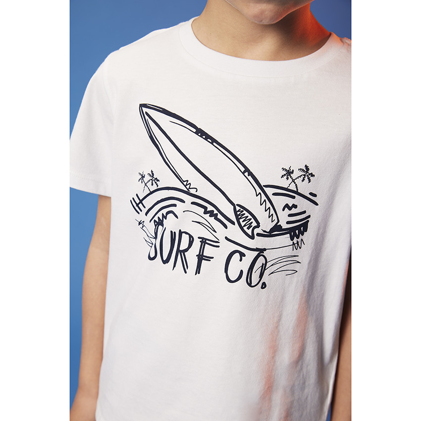 Ensemble court 2 pièces t-shirt print surf pour garçon