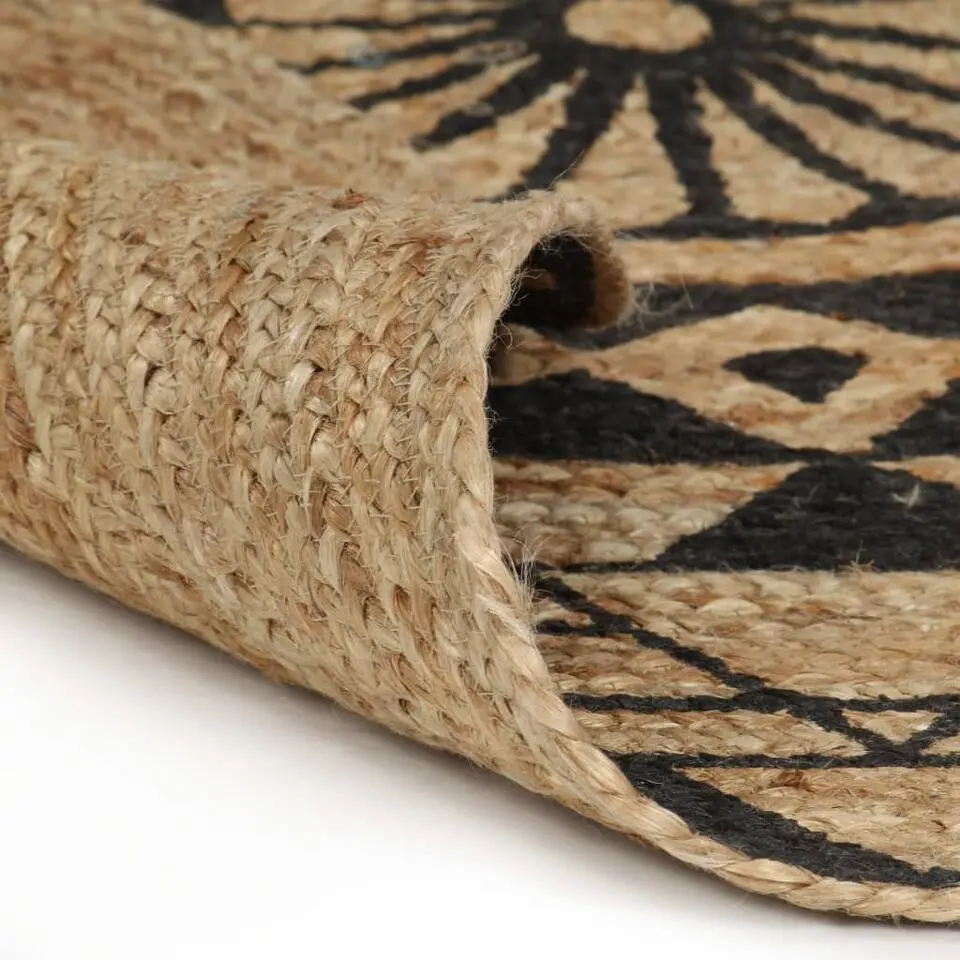vidaXL - Tapijt - Zwart - Jute