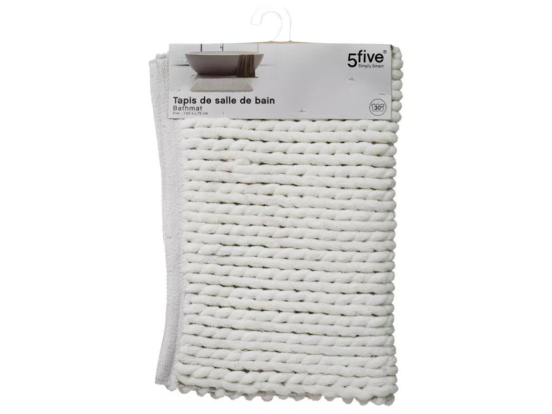 Tapis de Salle de Bain épais Uni Blanc 50 x 75 cm
