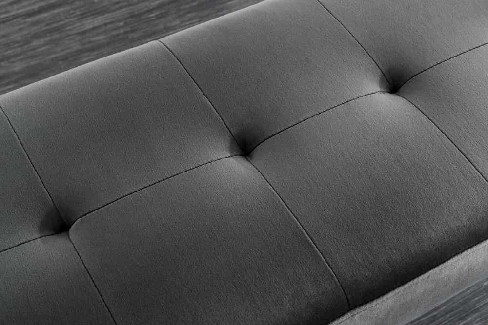Design Sitzbank BOUTIQUE 100cm dunkelgrau Samt schwarze Metallbeine