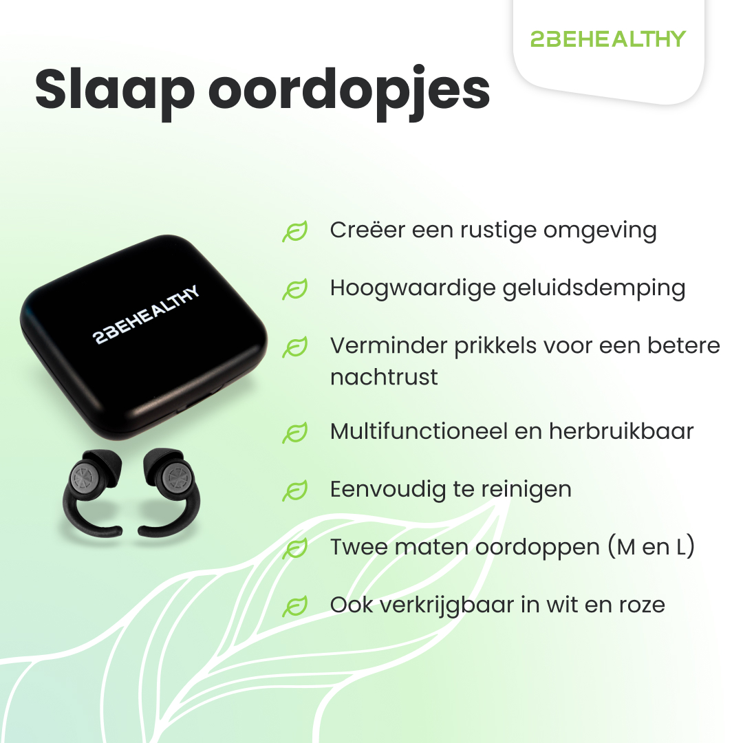 2BEHEALTHY 2-paar slaapoordoppen - Black