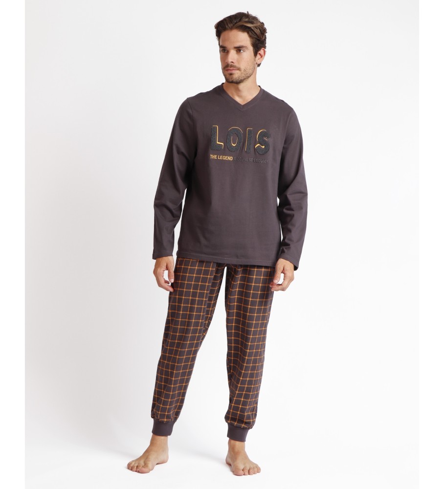 Pijama de manga comprida Lois Speedway marrom