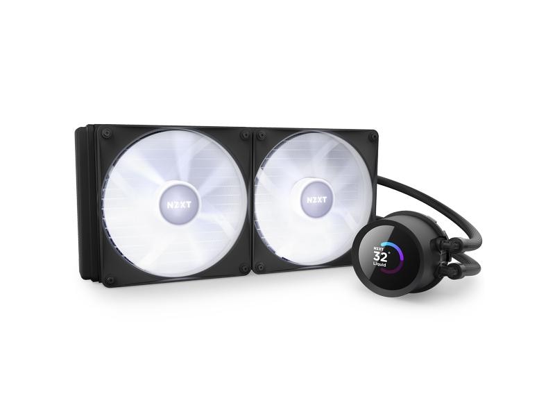 NZXT Wasserkühlung Kraken 280 RGB Schwarz Wasserkühler für Intel und AMD Prozessorsockel mit LCD-Anzeige und RGB-Lüftern