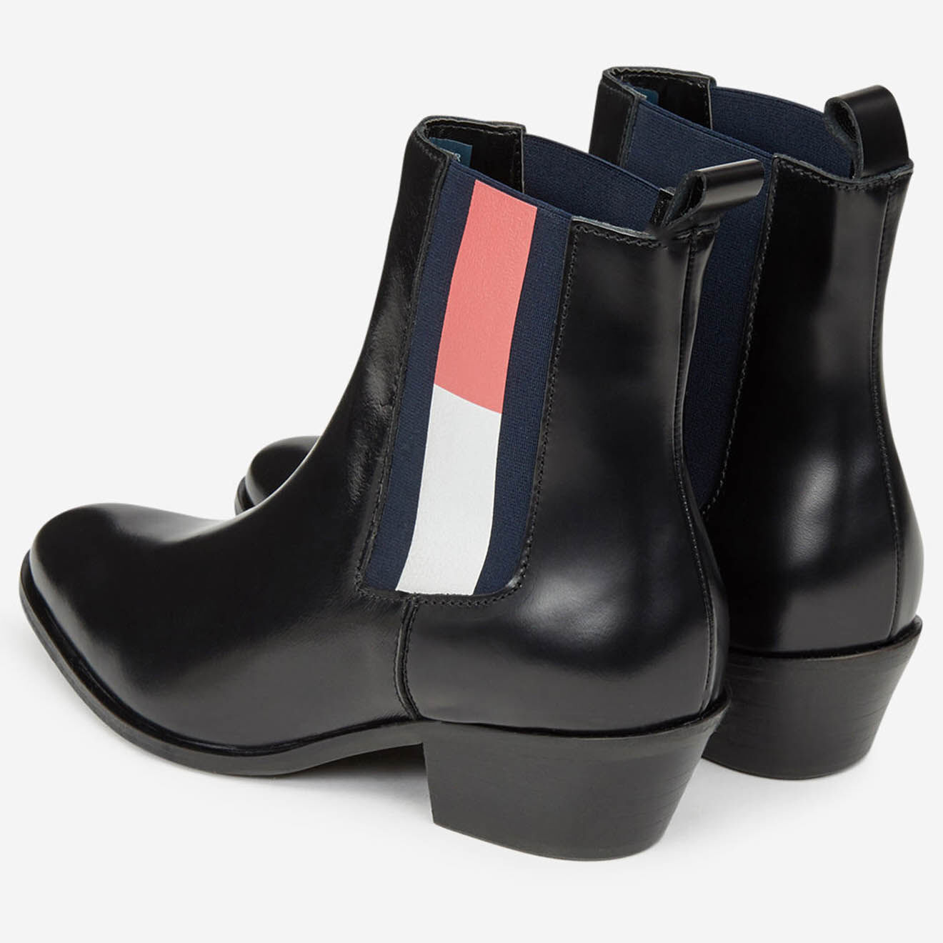 Tommy Hilfiger Santiags en Cuir Elastique Coporate noires
