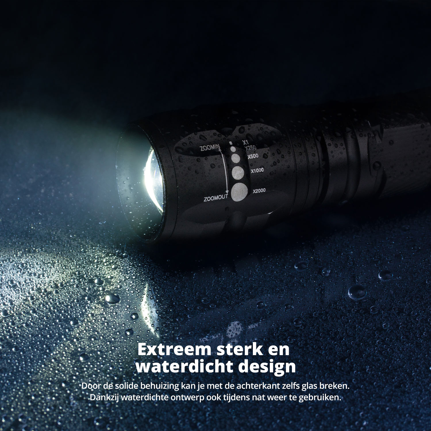 FlinQ set van 2 Militaire zaklampen met batterijen