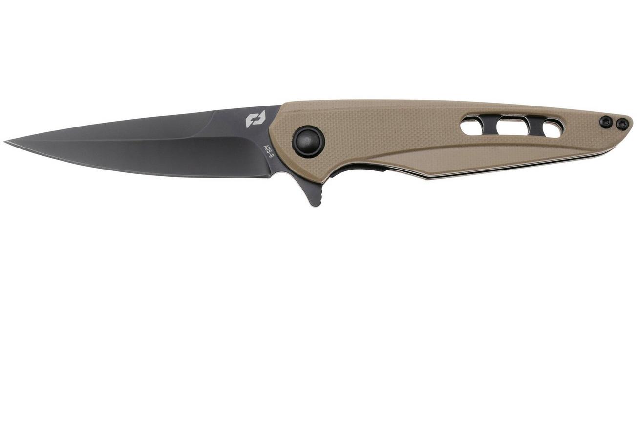Schrade Kinetic Folder, Black AUS8, Tan G10, zakmes